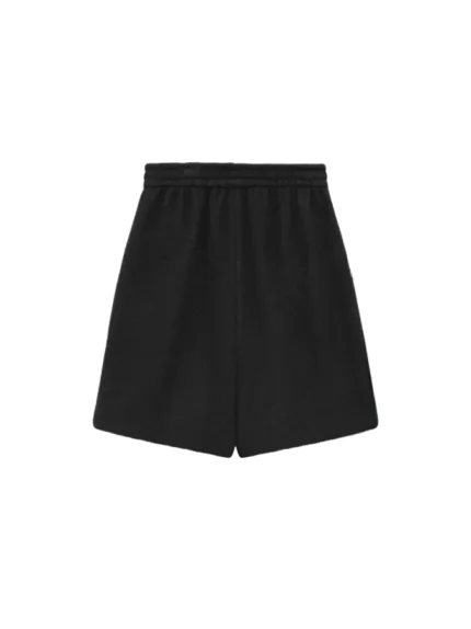 Black Boiled Wool Relaxed Shorts