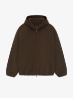 Brushed Pullover Hooded Bomber – Brown