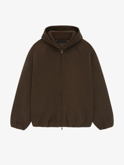 Brushed Pullover Hooded Bomber – Brown