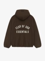 Brushed Pullover Hooded Bomber – Brown