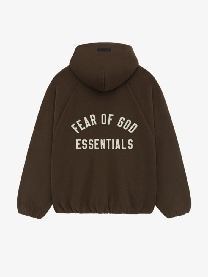 Brushed Pullover Hooded Bomber – Brown