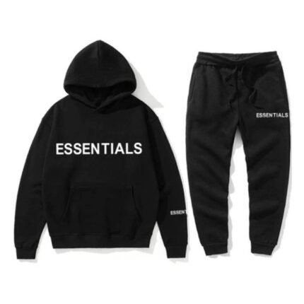 Essential Spring Tracksuit Hooded Black Sweatshirt