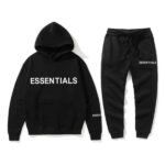 Essential Spring Tracksuit Hooded Black Sweatshirt